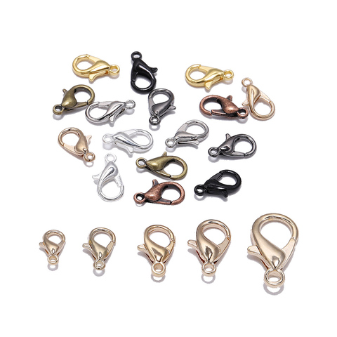 50 pcs/lot résultats de bijoux en alliage mousqueton fermoir crochets pour la fabrication de bijoux collier bracelet chaîne bricolage fournitures accessoires ► Photo 1/6