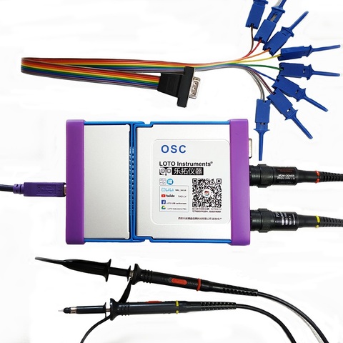 Oscilloscope LOTO USB/PC OSCH02, taux d'échantillonnage 1GS/s, bande passante 100MHz, pour automobile, électro Lab, étudiant, ingénieurs ► Photo 1/6