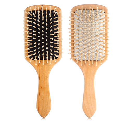 Brosse de pagaie pour le Massage, peigne antistatique, en bois naturel, pour le Massage du cuir chevelu, soins de santé ► Photo 1/6