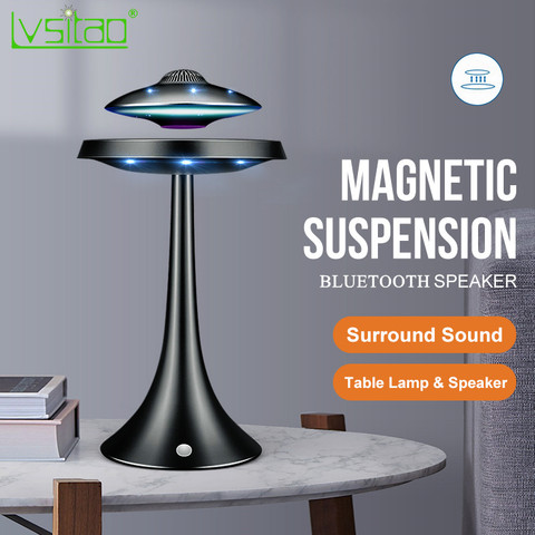 Lampe led à Suspension magnétique en lévitation, avec haut-parleur UFO, bluetooth, son Surround, BT, veilleuse créative, cadeaux ► Photo 1/6