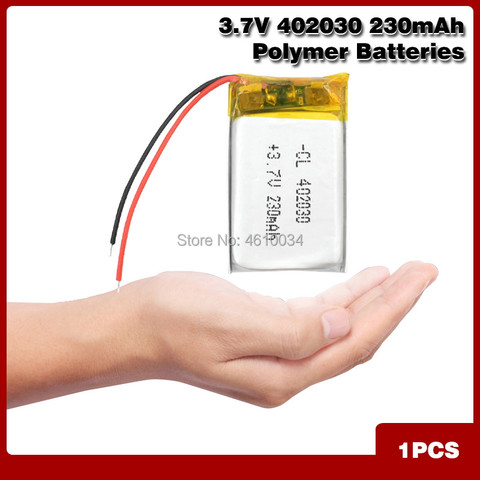 Batterie Lipo haute capacité 402030 3.7v 230mAh, Lithium-ion, polymère, Rechargeable, pour GPS Bluetooth, enregistreur MP3 MP4 ► Photo 1/6