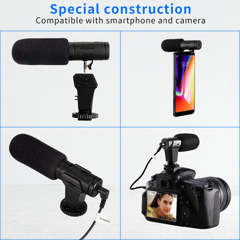MIC-07 Super 3.5mm Microphone stéréo VLOG photographie Interview numérique HD enregistrement vidéo Microphone pour Smartphone et appareil photo ► Photo 1/1