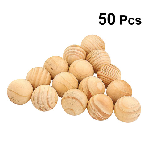 50 pièces/paquet naturel cèdre bois boules mites répulsif avec bon parfum pour tiroirs boîtes de rangement placards Anti-MildewFor vêtements ► Photo 1/6