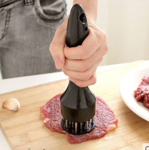 Outil de cuisson de la viande, gadget de cuisine, en acier inoxydable, aiguille de steak de porc, hachures ménagères amples, marteau à viande ► Photo 1/6