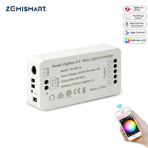 Tuya Zigbee 3.0 conducteur de lumière de bande intelligente rvb RGBW LED contrôleur de bande DC12V APP contrôle Compatible avec Smartthings ► Photo 1/5