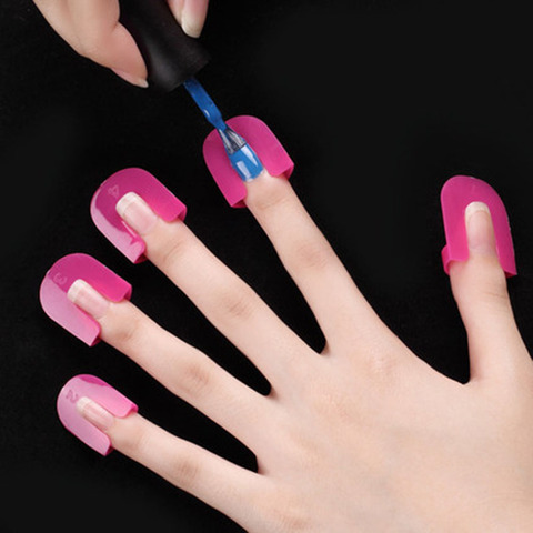 26 pièces/ensemble 10 tailles G courbe forme vernis bouclier doigt couverture manucure français autocollants colle anti-déversement modèle ongle protecteur ► Photo 1/6