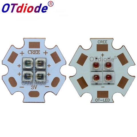 EverLight – 4 diodes électroluminescentes haute puissance 3535, 4 puces, 10W, infrarouge, IR, nm, 940nm, 730nm, avec PCB en cuivre de 20mm ► Photo 1/6