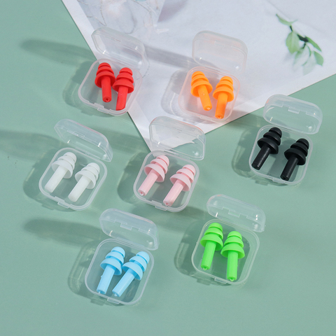 1 paire bouchons d'oreille en Silicone souple réducteur de bruit Protection auditive sommeil ronflement bouchons d'oreilles Mini Portable voyage quotidien outil de soins ► Photo 1/6