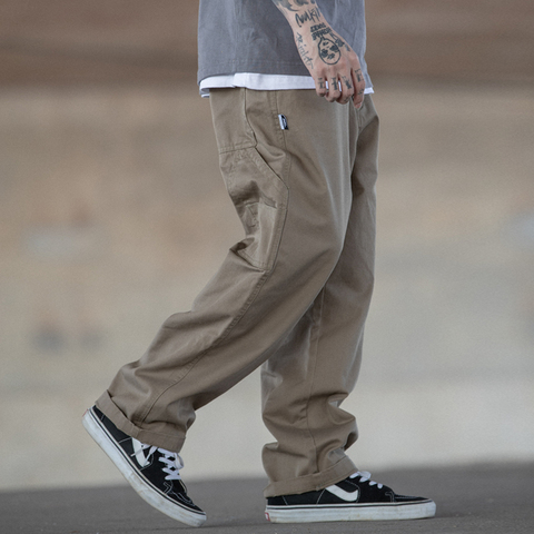 Pantalon Cargo à poches multiples, Streetwear, ample, droite, pantalon Baggy, jambe large, en toile, tenue de travail, décontracté ► Photo 1/6