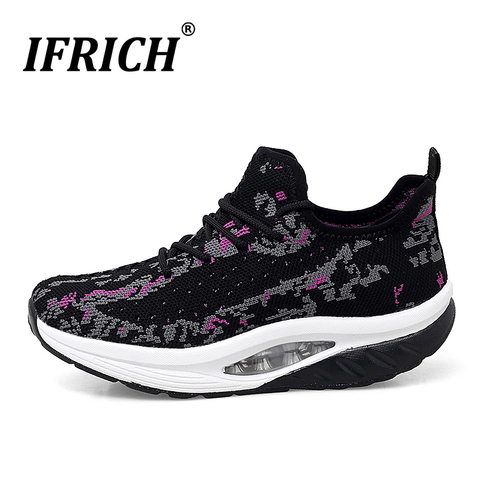 Baskets femme plate-forme tonifiante cale Zapatillas chaussures de sport pour femmes chaussures de Swing minceur baskets Fitness salle de sport chaussures de marche ► Photo 1/6