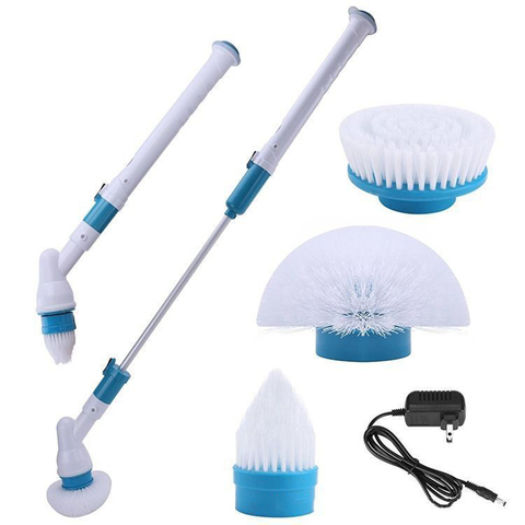 Brosse de nettoyage électrique Turbo, nettoyeur étanche réglable, charge sans fil, ensemble d'outils de nettoyage pour salle de bain et cuisine ► Photo 1/6