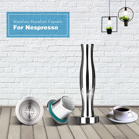 Capsules rechargeables en acier inoxydable, dosettes de café de Nespresso, filtre à café réutilisable, tasse, nouveau, bricolage, outils pour cafetière, cadeau ► Photo 1/1