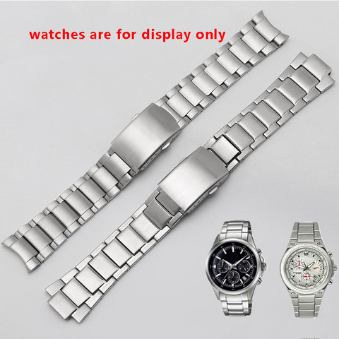 Bracelet de montre en acier inoxydable bracelet en argent avec boucle pliante adaptation Casio EFR-526L-1A 7A montre hommes accessoires ► Photo 1/5
