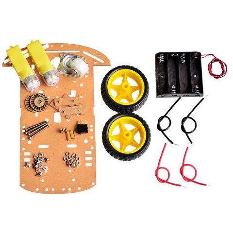 Nouveau moteur intelligent Robot voiture châssis Kit vitesse encodeur batterie boîte 2WD pour Arduino livraison gratuite ► Photo 1/3