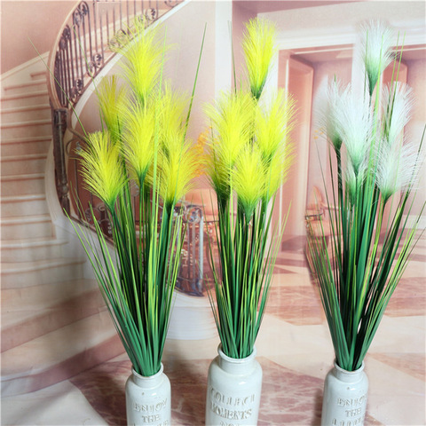 7 têtes faux Reed Bouquet soie oignon herbe grand arbre artificiel fleur de mariage en plastique automne plantes pour la décoration de fête à la maison ► Photo 1/6