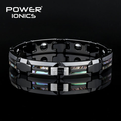 Bracelet magnétique de luxe, en céramique noire, Bracelet unisexe, coquille naturelle, bijoux de luxe, cadeaux ► Photo 1/6