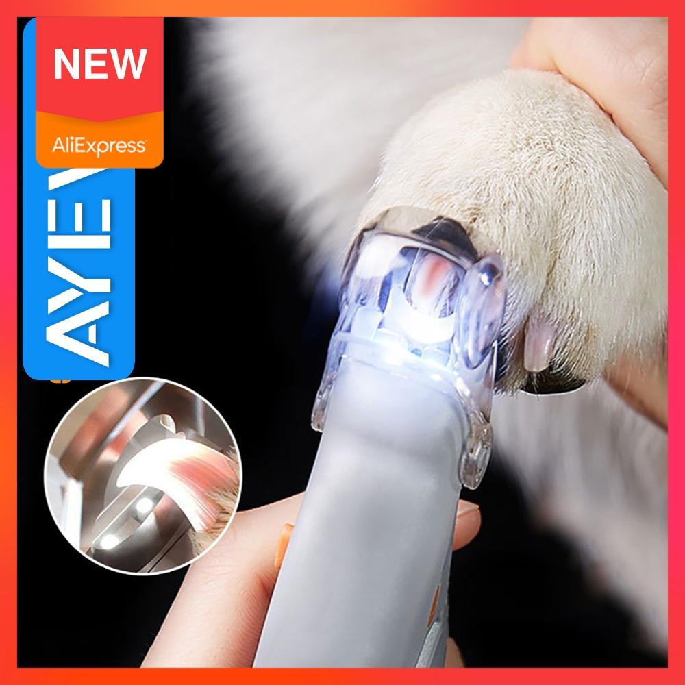 Coupe-ongles ciseaux professionnel pour animaux de compagnie chien chat ongles orteil griffe tondeuses ciseaux lumière LED coupe-ongles pour animaux en toute sécurité ► Photo 1/6