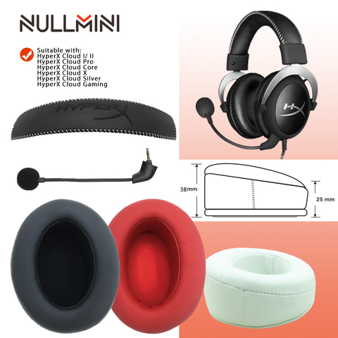 NullMini oreillettes de remplacement pour HyperX Cloud I/ II, noyau de nuage, nuage argent, nuage Alpha, nuage Pro, nuage X, casque de jeu Cloud ► Photo 1/6