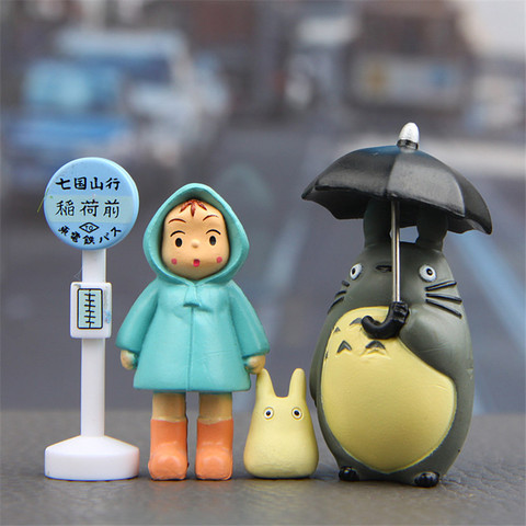 Figurines d'anime mon voisin Totoro, jouet d'action, Hayao Miyazaki, Mini figurines d'action de jardin en PVC, jouets cadeau d'anniversaire pour enfants, 3-5cm, 4 pièces/lot ► Photo 1/5