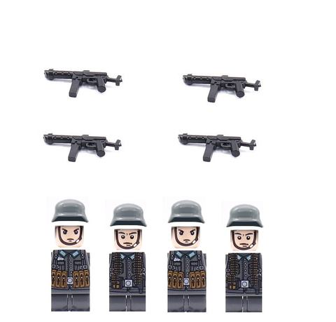 Mini jouets DE construction DE soldats, 4 pièces/lot, MOC city SWAT Police, armes militaires ww2, figurines playmobil, blocs DE construction, briques ► Photo 1/1