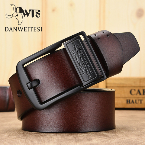 [DWTS] ceinture mâle en cuir ceinture hommes mâle en cuir véritable sangle ceintures pour hommes vache en cuir véritable luxe sangle hommes ceinture ► Photo 1/6