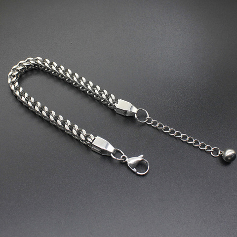 Bracelet en acier inoxydable pour hommes, chaîne à breloques, bracelets hip hop, bijoux, cadeaux, accessoires masculins, vente en gros ► Photo 1/6