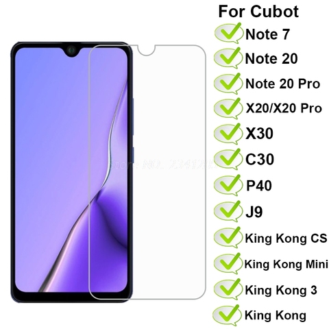 2-1PC Cubot Note 7 20 Pro verre pour Cubot X30 X20Pro P40 J9 verre trempé protecteur sur Cubot King Kong 3 Mini CS Quest Pelicula ► Photo 1/6