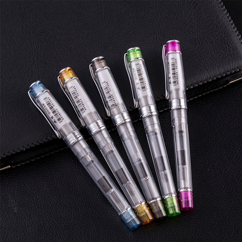 Wingsung-stylo fontaine Transparent, 0.38mm, couleur bonbon, encre pour écriture, fournitures scolaires et de bureau ► Photo 1/6