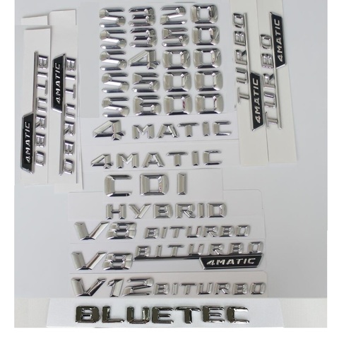 Lettres chromées 3D argent pour Mercedes Benz W221 W222 S320 S350 S400 S450 S500 S550 S560 S600 S650 S680 CDI BLUETEC 4 emblème MATIC ► Photo 1/6