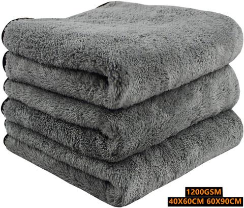 1 pièces 1200GSM 40x60cm 60x90cm microfibre serviette voiture détaillant nettoyage séchage tissu épais voiture lavage chiffon pour voiture cuisine bureau ► Photo 1/6