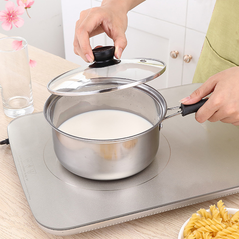 Casserole à lait en acier inoxydable, casserole poêle à lait avec poêle en verre antiadhésif accessoires d'outils de cuisine ► Photo 1/6