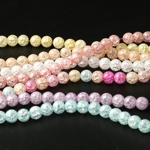 Perles rondes en cristal de Quartz multicolores, 6/8/10mm, amples, pour la fabrication de bijoux et de colliers Bracelet à bricoler soi-même 15'' ► Photo 1/6