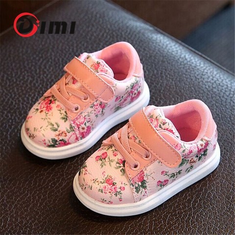 DIMI 2022 Mignon Fleur Bébé Filles Chaussures Confortables En Cuir Enfants Sneakers Pour Fille En Bas Âge Nouveau-Né Chaussures Fond Mou Premier Marcheur ► Photo 1/6