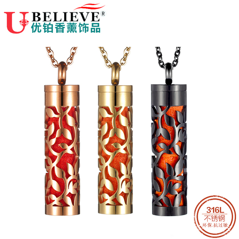 Colliers et pendentifs longs en acier inoxydable 316l, diffuseur d'arômes de parfum, bijoux Sexy pour femmes ► Photo 1/6