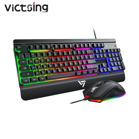 VicTsing PC279 – ensemble clavier et souris de jeu, en métal, avec rétro-éclairage rvb, touche Anti-ghosting, pour Windows ► Photo 1/6