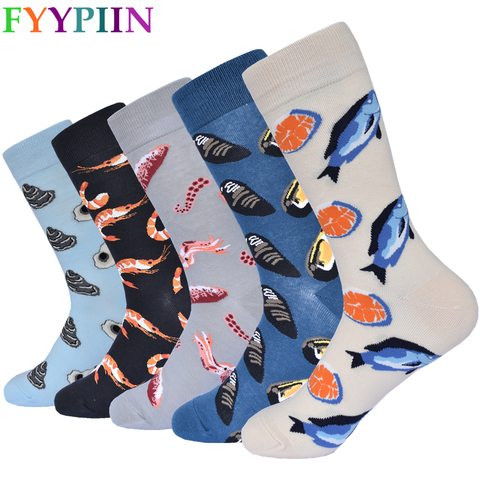 Sokken – chaussettes en coton pour hommes, cinq paires de Happy Man avec Design Final, chaussettes de styliste à la mode, Style amusant, 2022 ► Photo 1/6