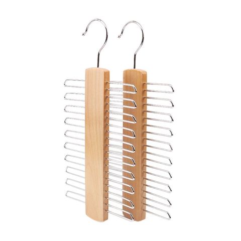 Porte-cravate en bois 20 barres-écharpe, ceinture, organisateur d'accessoires H58C ► Photo 1/6