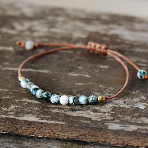 Bracelet Boho en pierre naturelle pour femmes, fait à la main, minimaliste, chaîne de perles d'amitié, cadeau de vacances, bijoux, livraison directe ► Photo 1/6