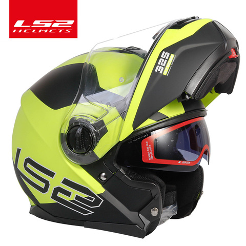 Casque de moto à rabat d'origine LS2 FF325, double lentille, bouclier solaire, stroboscope ls2, casques complets ► Photo 1/2