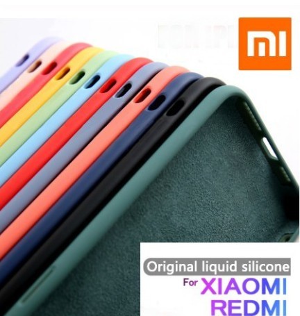 Étui d'origine en Silicone liquide pour Xiaomi Redmi Note 9 s 8 6 7 9 pro 6A 7A 8A k30 couverture souple arrière antichoc Note 9 s 8 T 9A capa ► Photo 1/6