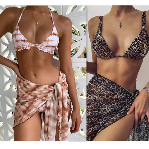 Maillot de bain brésilien 3 pièces, teinture par nouage, soutien-gorge Push Up, rembourré, culotte tanga, Bikini, vêtements d'été, pour la plage, 2022 ► Photo 1/6