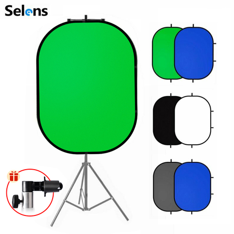 Photographie réflecteur Portable Chromakey toile de fond vert fond d'écran décors pour YouTube vidéo Studio 100x150cm 2 en 1 ► Photo 1/6