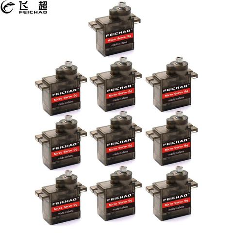 FEICHAO – Micro Servo 9g Mini SG90, 10 pièces, pour hélicoptère RC, avion, voiture, bateau MG90S, engrenage en métal/plastique SG90 en option ► Photo 1/6