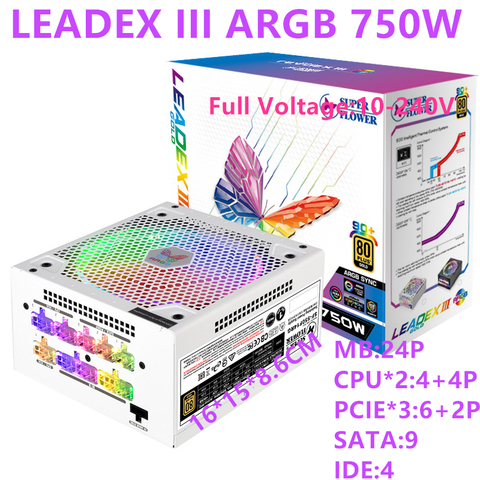 Bloc d'alimentation modulaire complet pour Super Flower 80plus Gold RX5700XT, 2080 W, 750W, pour console LEADEX ARGB, 750W ► Photo 1/6