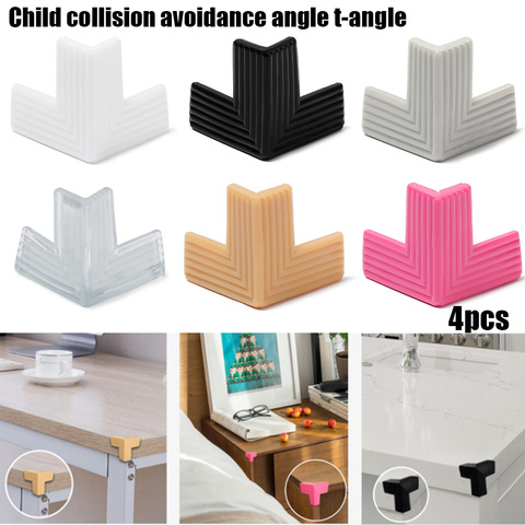 4 pièces silicone souple bébé sécurité coin protecteur Table bureau coin garde bord Anticollision gardes pour bébé enfants sécurité Protection ► Photo 1/6