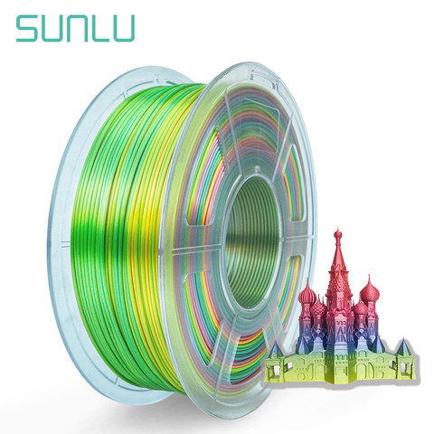 Filament d'arc-en-ciel en soie SUNLU 1.75mm 1kg pour imprimante 3D ► Photo 1/6