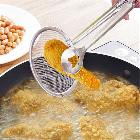 1 pièces accessoires de cuisine en acier inoxydable frite nourriture pêche huile Scoop cuisine Gadget et Barbecue brosse pour outils de cuisine maison-S ► Photo 1/6