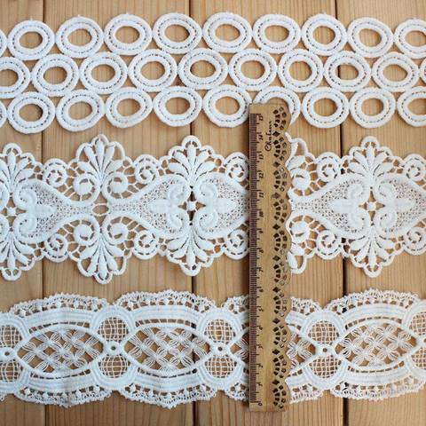 Cusack – ruban de garniture en dentelle crème de 2 yards, pour vêtements, Textiles de maison, bricolage, artisanat, garniture, tissu en dentelle de lait soie 3.5-7.7 cm, 7 modèles ► Photo 1/6