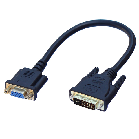 Câble adaptateur DVI-I vers VGA DVI-I, 24 + 5 mâle vers VGA femelle, 28CM, pour moniteur PC ► Photo 1/5