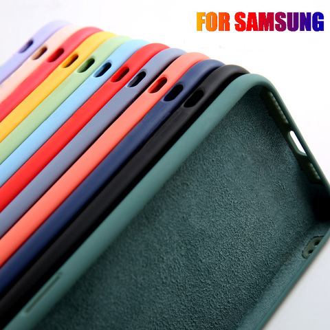 liquid silicone phone case for samsung galaxy a51 a71 m51 m31 m21 m30s a41 a31 a21s a50 a70 a40 s20 fe note 10 20 plus ultra ► Photo 1/6